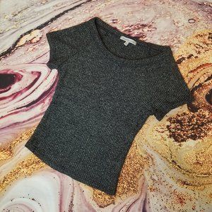 Heather Gray Ribbed Crop Top